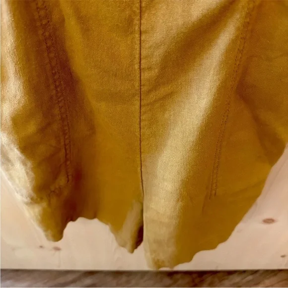 Old Navy M Mustard Jumper Wide Strap Deep Pockets Boho Utility Back Smocking - Picture 13 of 16